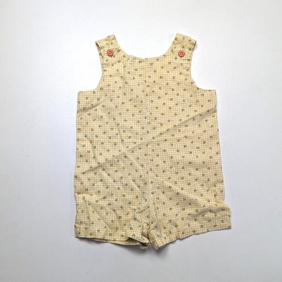 Vintage Handmade Shortalls Girls Size 24m Jon Jon Romper Outfit - Picture 3 of 3